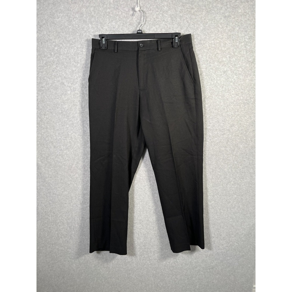 Perry Ellis Dress Pants Mens 33x30 Black Straight Leg Formal Business Oxford